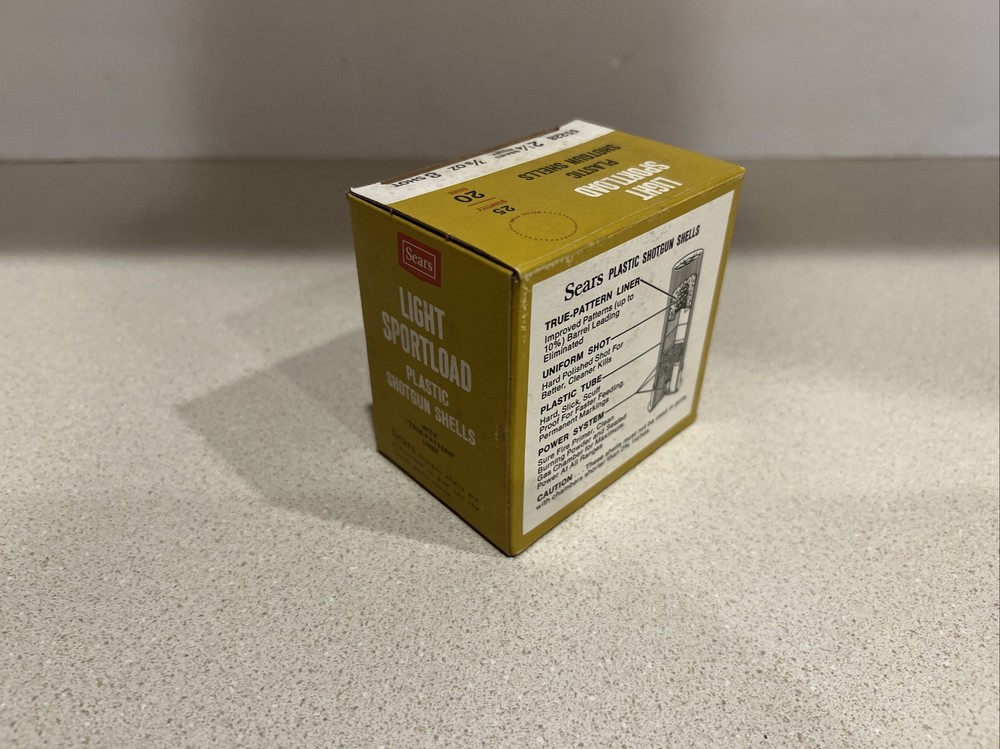 SEARS. TED WILLIAMS, 20 GAUGE Light Sport LOAD SHELL BOX Empty
