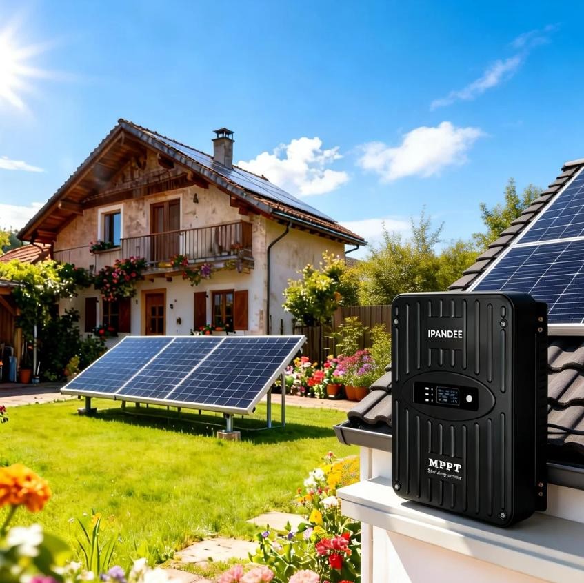 40A 12V/24V MPPT Solar Charge Controller LCD Regulator for Battery+BT2 Bluetooth