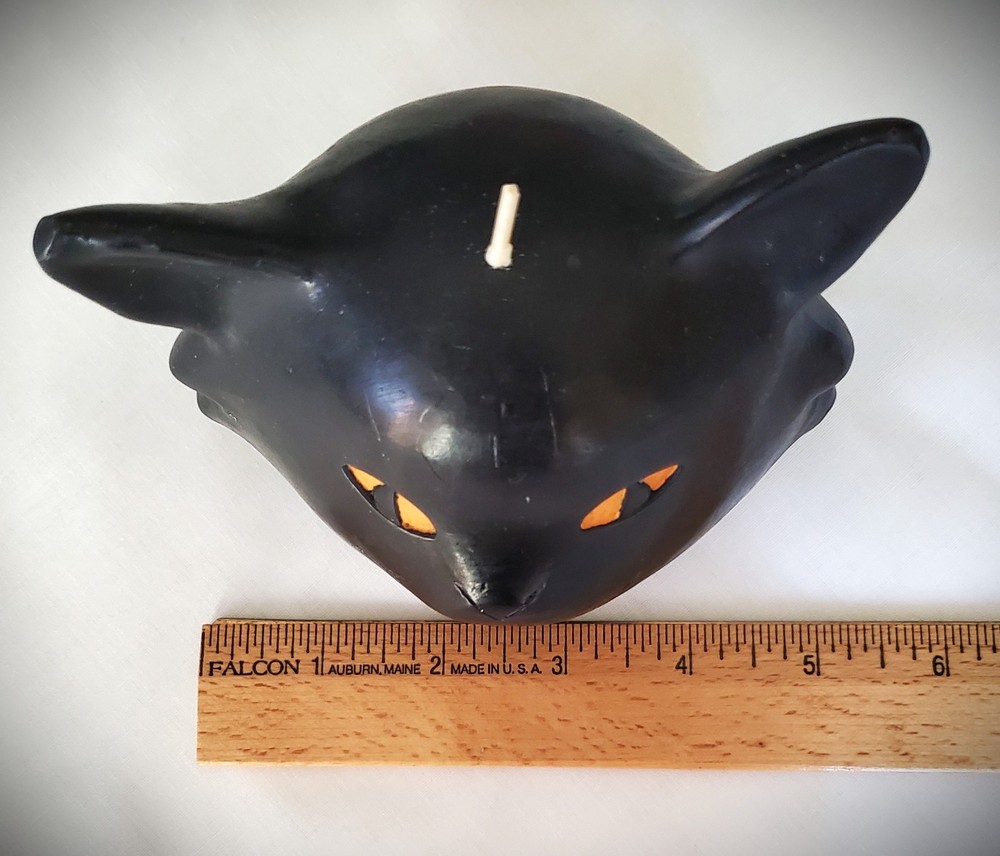 Halloween Black Cat Head Candle