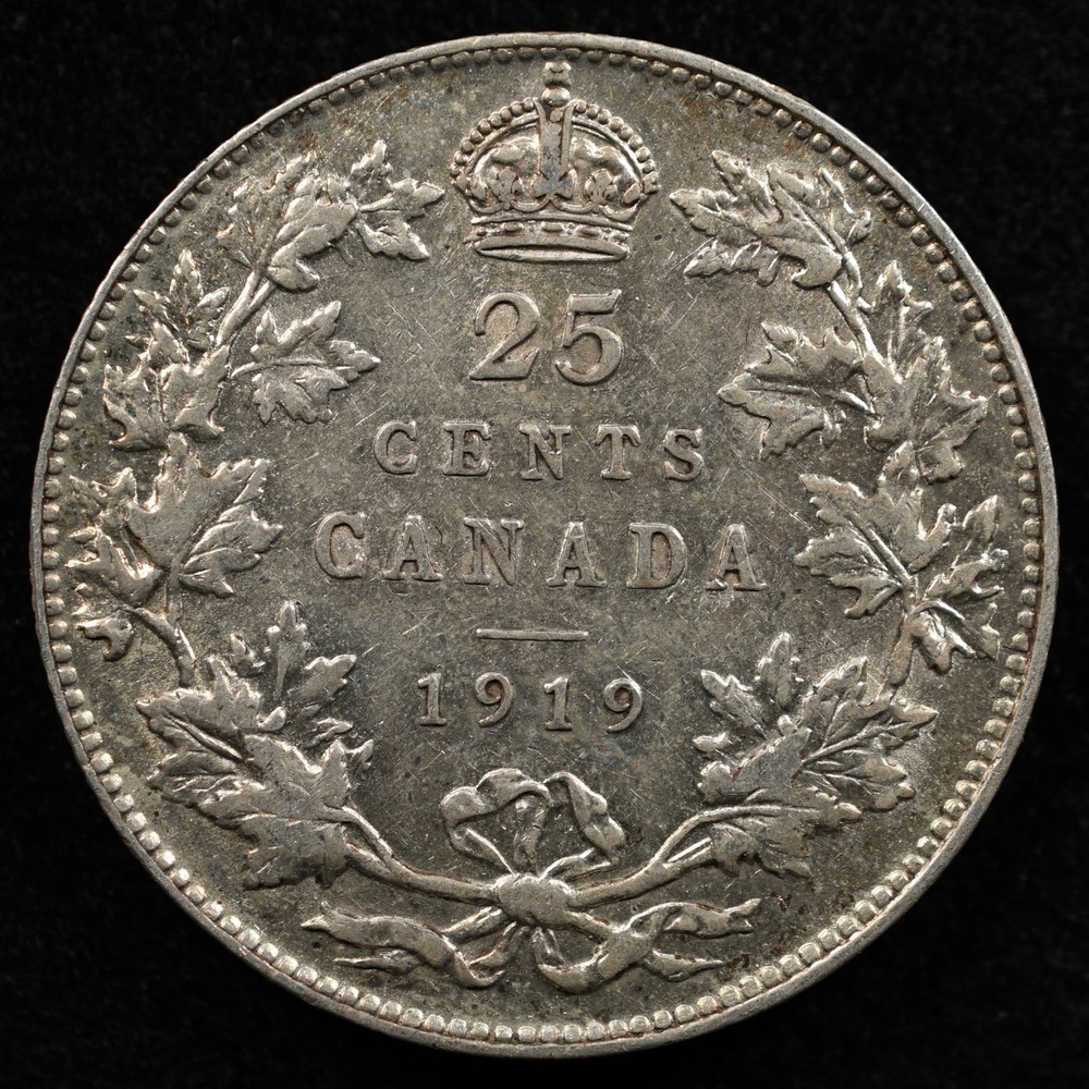 Canada 25 Cents 1919, Coin, Silver, Inv#E830