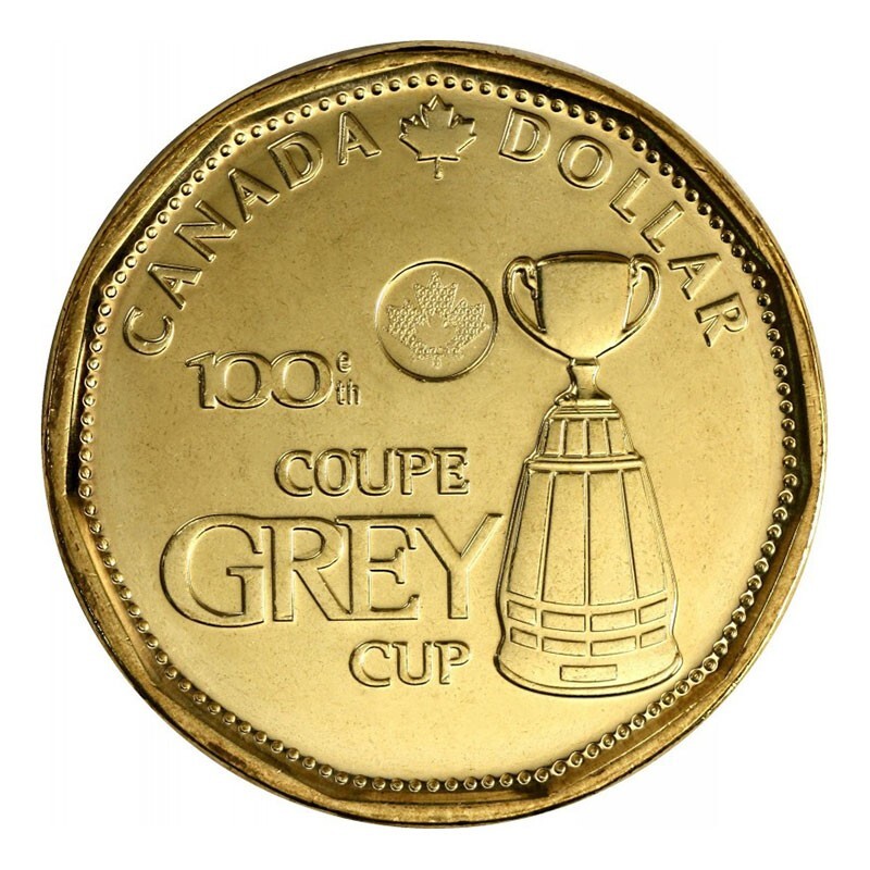 Canada 2012 Grey Cup Commemorative BU UNC Uncirculated Loonie!!