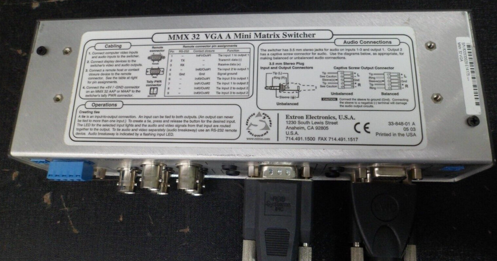 Extron MMX 32 VGA A Mini Matrix Switcher