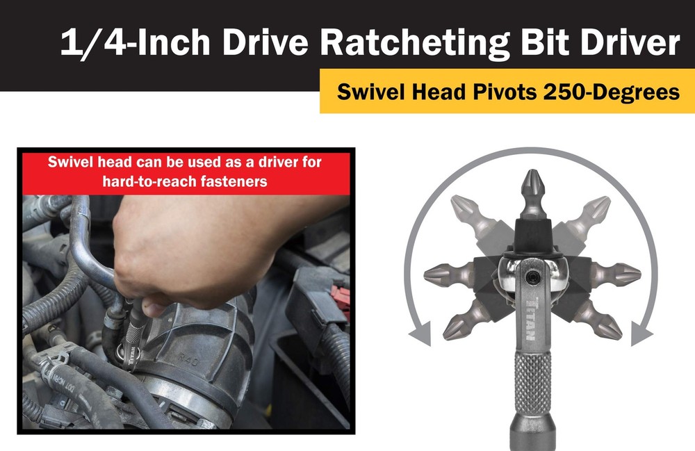Swivel Micro Driver tool 1/4-Inch Drive 90-Tooth hardware tool