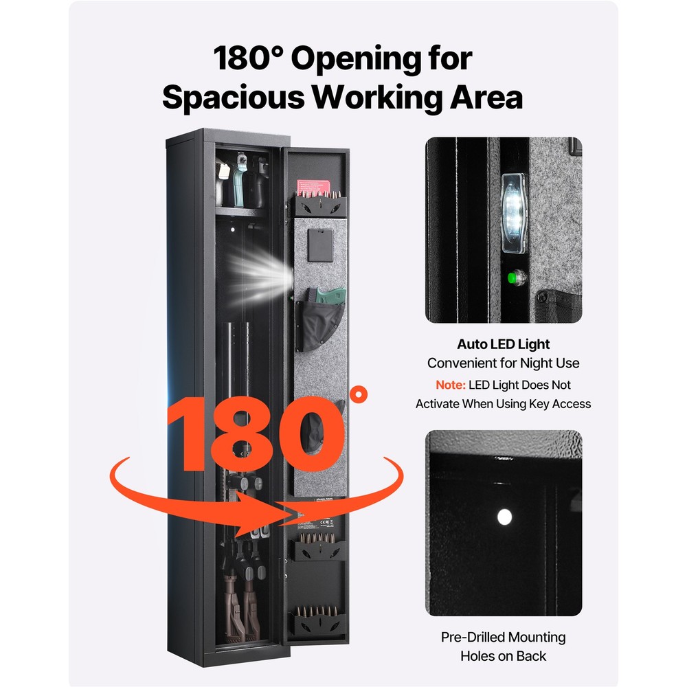 Uimoso Secure Gun Storage with Digital Lock & Adjustable Racks, Assembly Needed