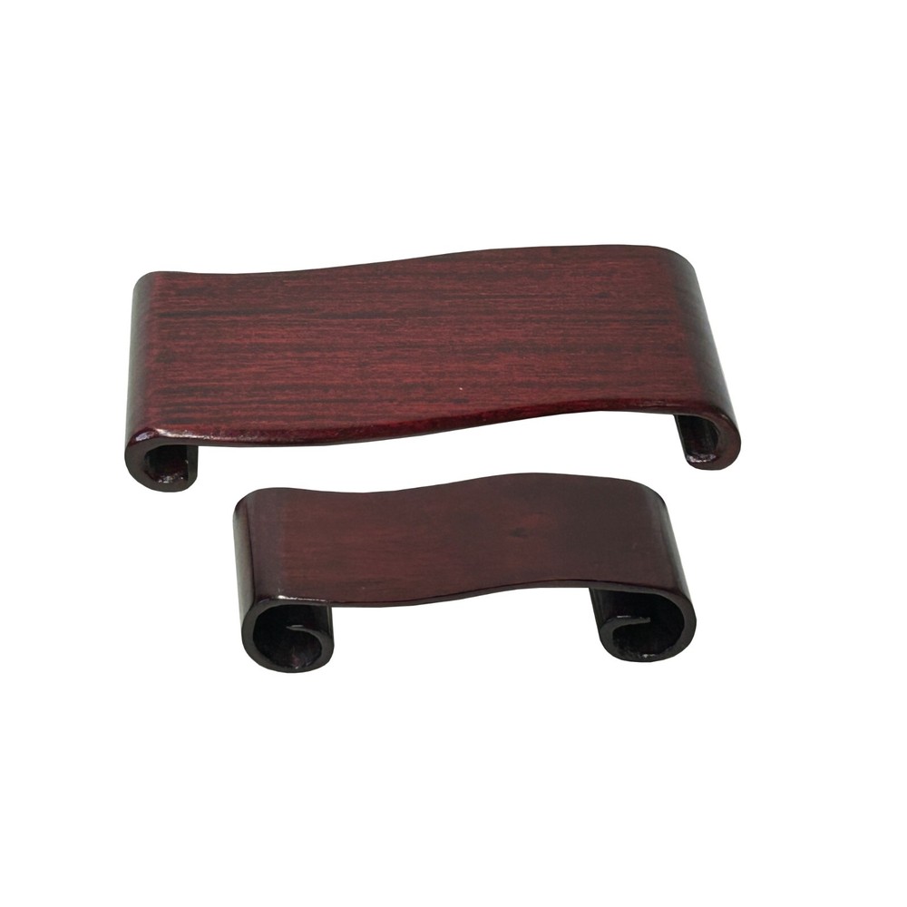 5.5" Set 2 Brown Wood Scroll Legs Rectangular Display Stand Riser Easels ws4056