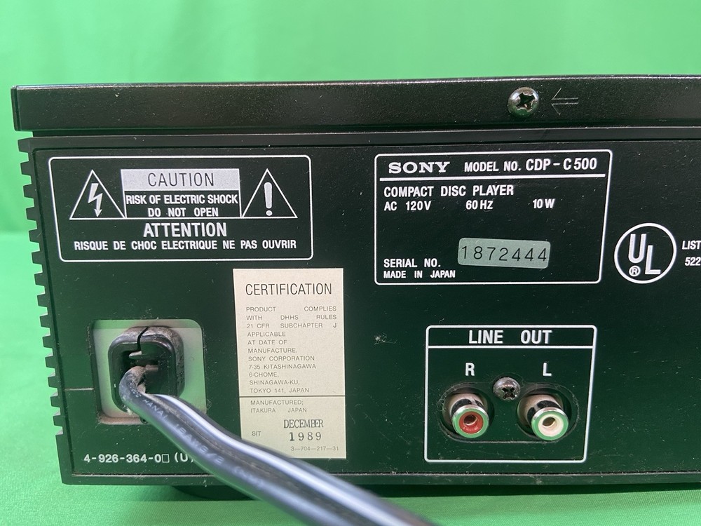 Sony CDP-CE500 5 Disc CD Changer/Player