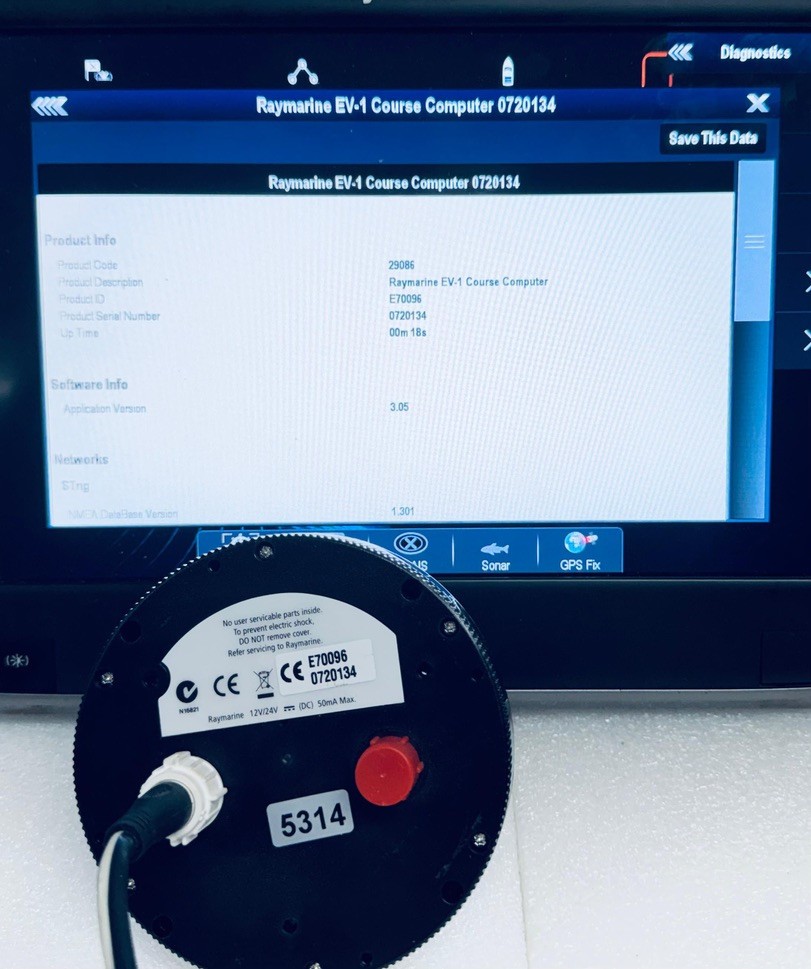 Raymarine Evolution Autopilot EV-1 Sensor Core E70096 Auto Pilot