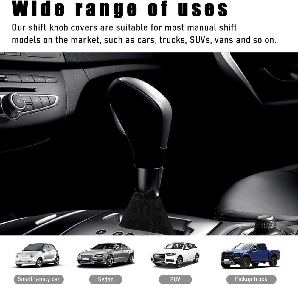 Car Shift Boot Cover, Waterproof Canvas Fabric Manual Automatic Shift Black