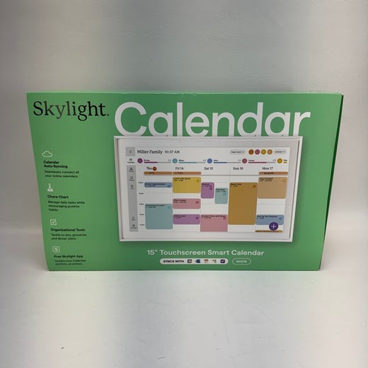 Skylight 15 Inch Touchscreen Smart Calendar and Chore Chart, White