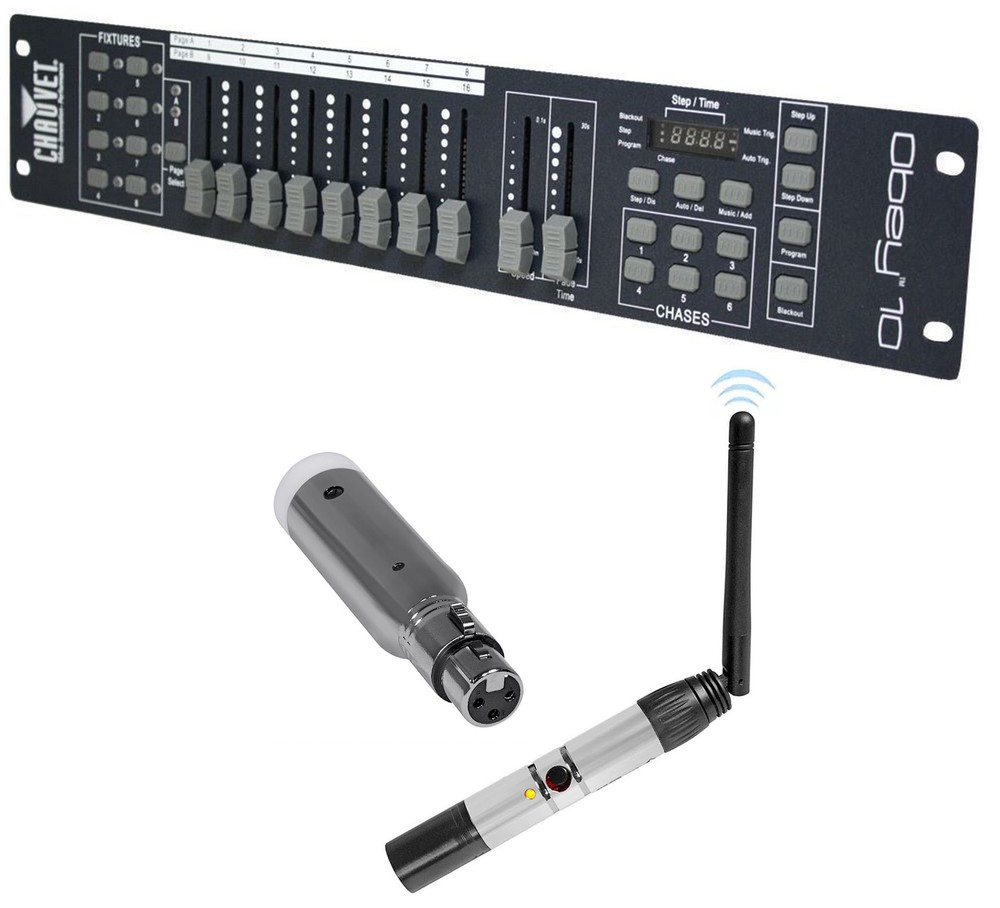 Chauvet DJ OBEY10 Wireless DJ DMX Light Lighting Controller+Receiver+Transmitter
