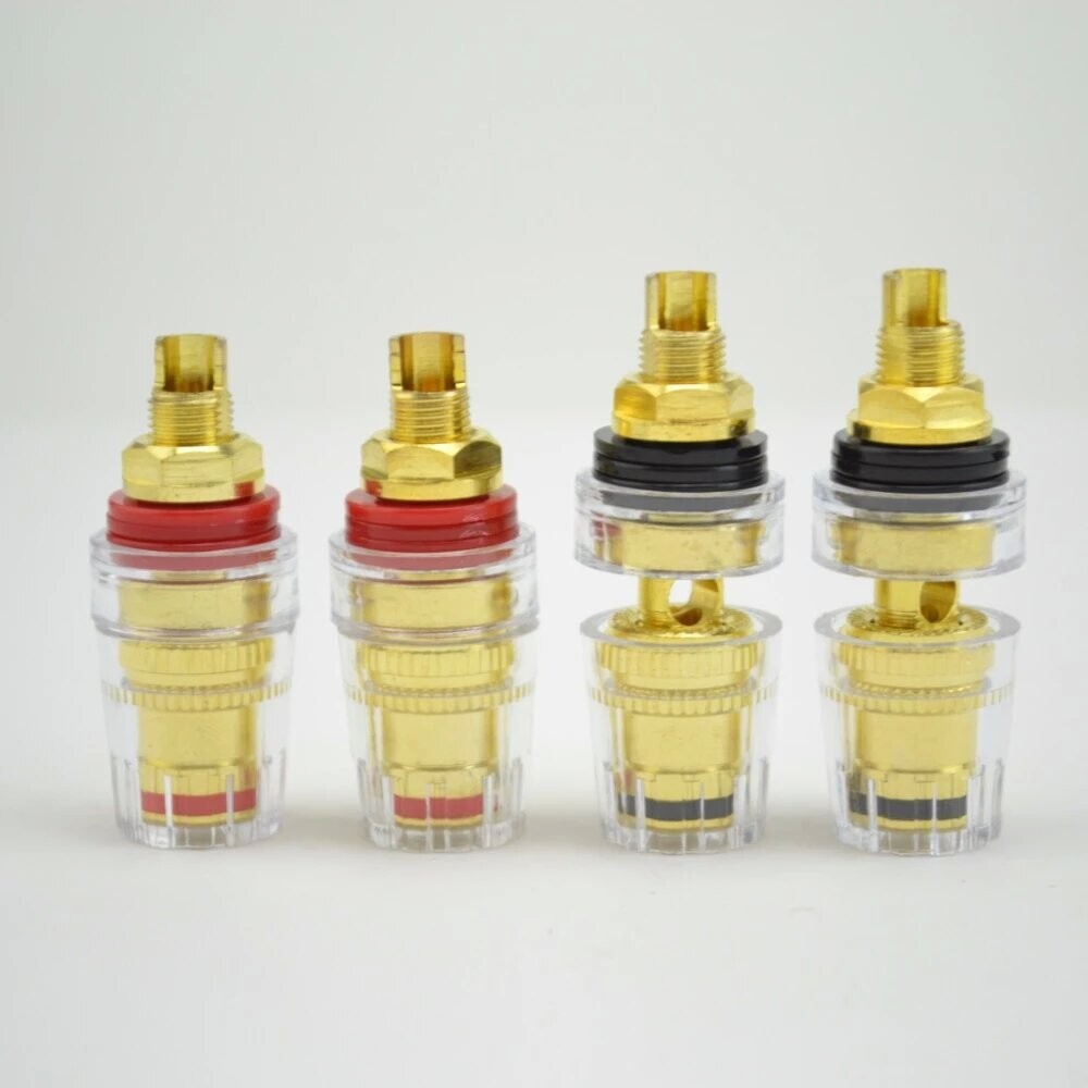 4pcs Gold Plated Short Thread Terminal Speaker Jack HIFI Speaker Binding Post