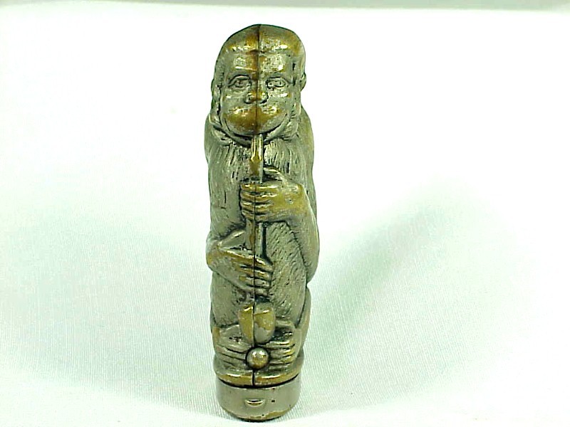 Figural MONKEY SMOKING PIPE MATCH SAFE
