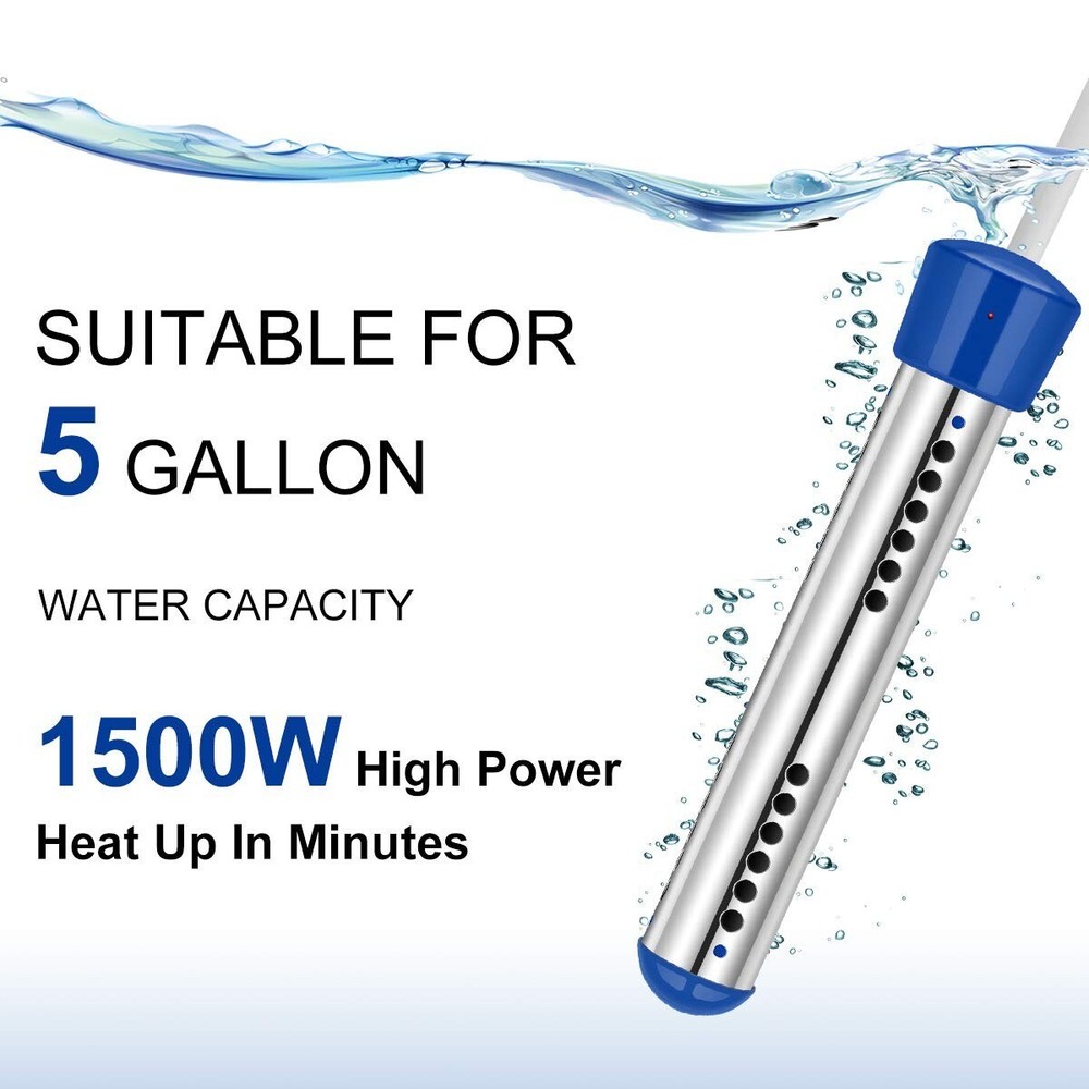 Electric Pool Water Heater Portable Hot Bath Tub Warmer Heating Element 1500W
