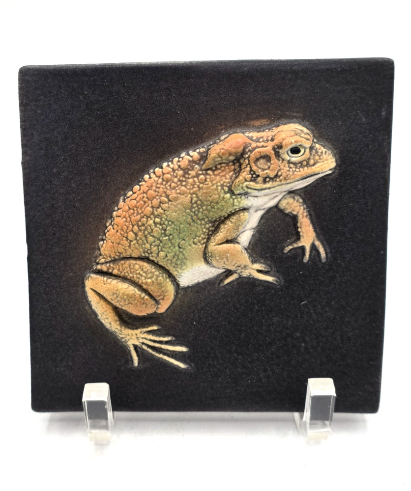 Surving Studio Hyperrealistic Ceramic Toad Tile, Circa 2004