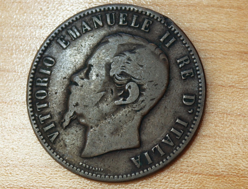 1862 M Italy 10 Centesimi