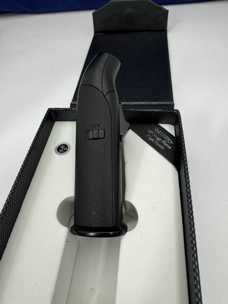 Vector AZTECH - Wind Resistant Large Single Jet Torch Lighter - Black - New