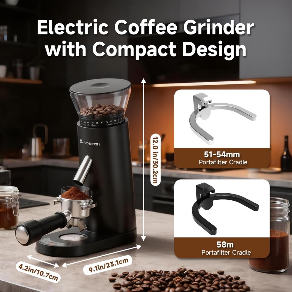 Coffee Grinder, Cordless Coffee Bean Grinder with 60 Grind Settings,Conical B...