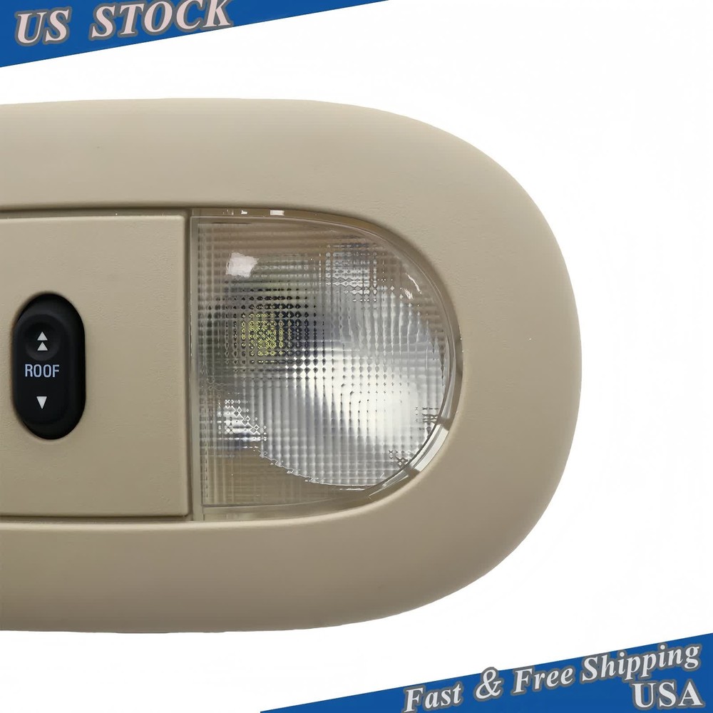 LED Front Overhead Console with Dome Map Light & Sunroof Switch for Ford Beige