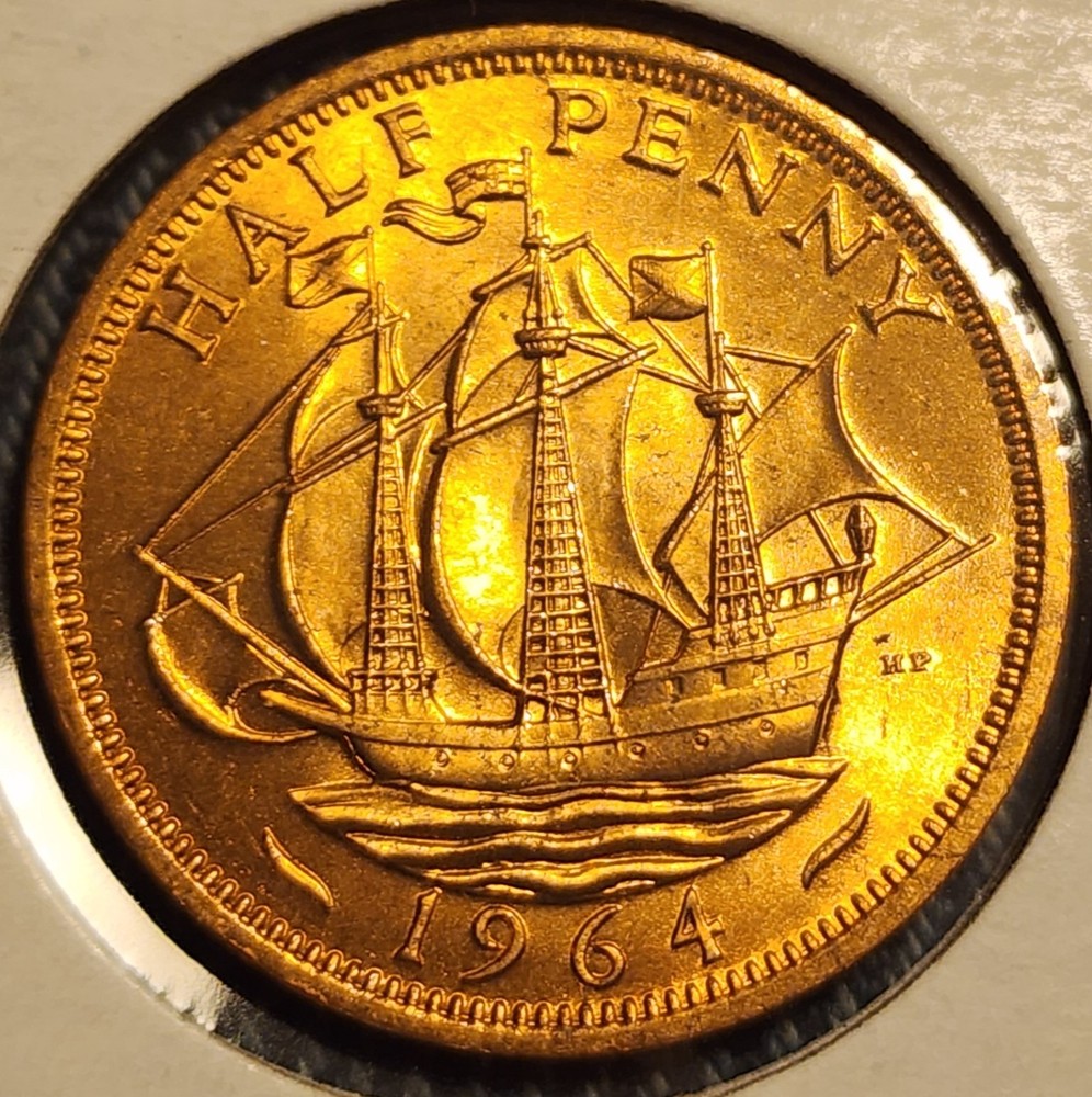 Great Britain 1964 1/2 Penny Coin Unc