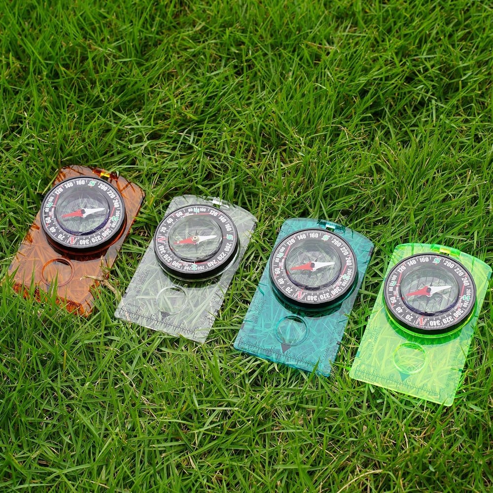 Multifunctional Outdoor Compass with Adjustable Declination and Ruler - 4 Pack