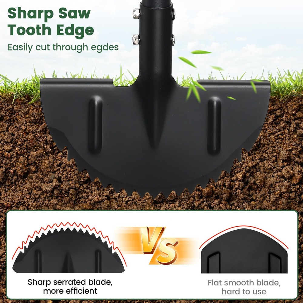 Edger Lawn Tool, Sharp Saw-Tooth Half Moon Hand Lawn Edging Tool for Landscap...
