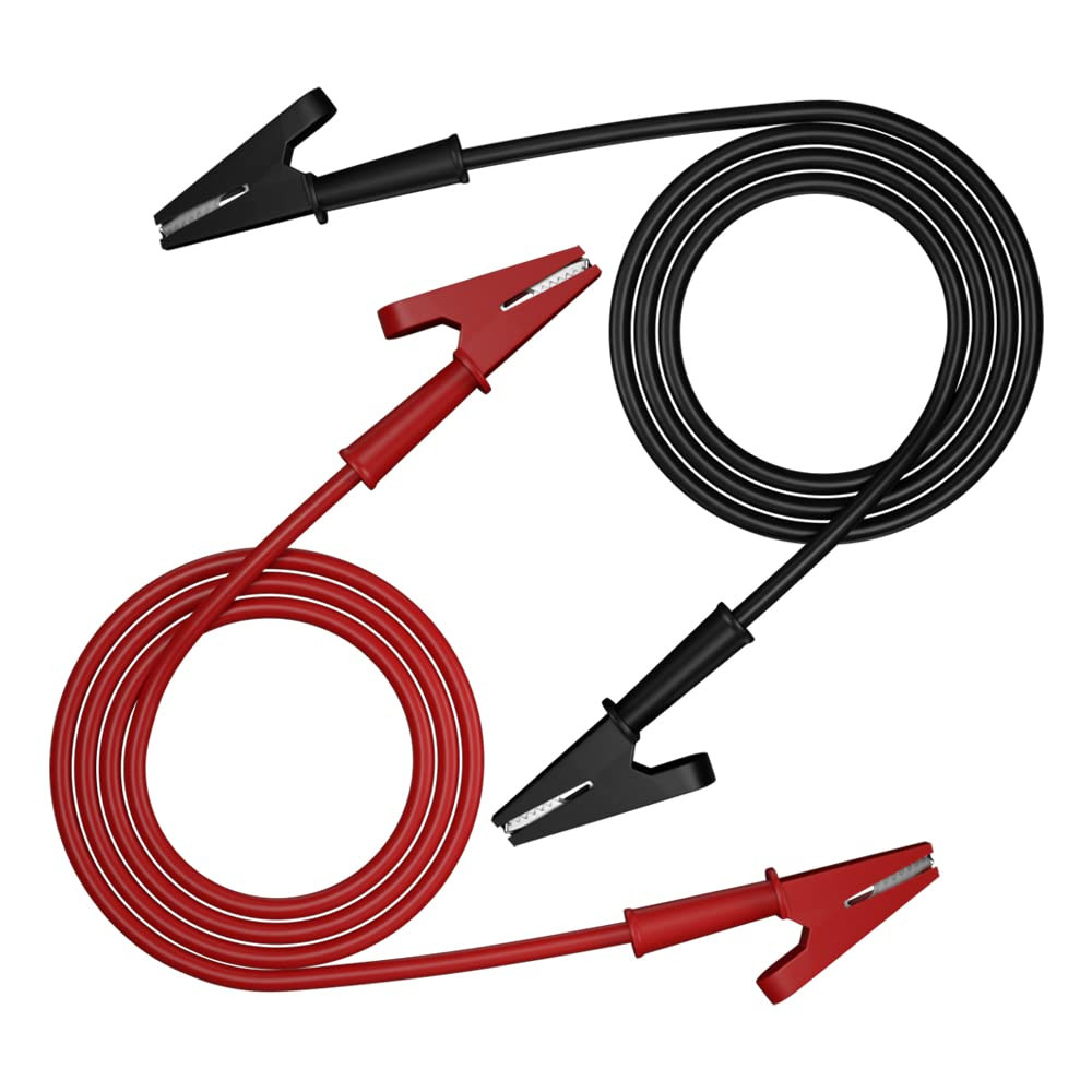 2Pcs Alligator Clips Clamp Electrical Test Leads Dual Ended Crocodile Wire Cable
