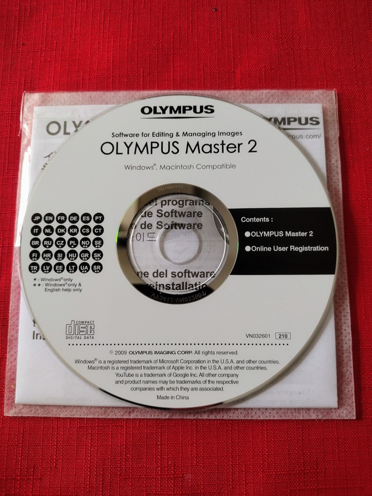 Olympus Master 2 Software For Editing & Managing Images Sealed CD Windows Mac