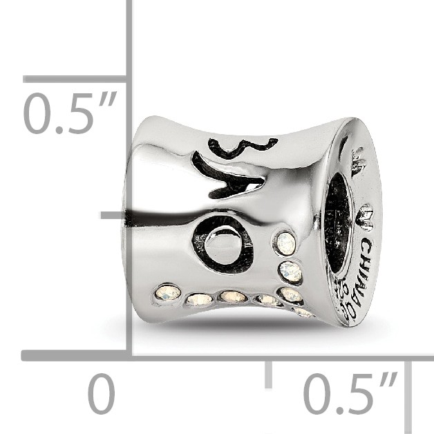 Silver Reflections Crystal Love Bead QRS3359