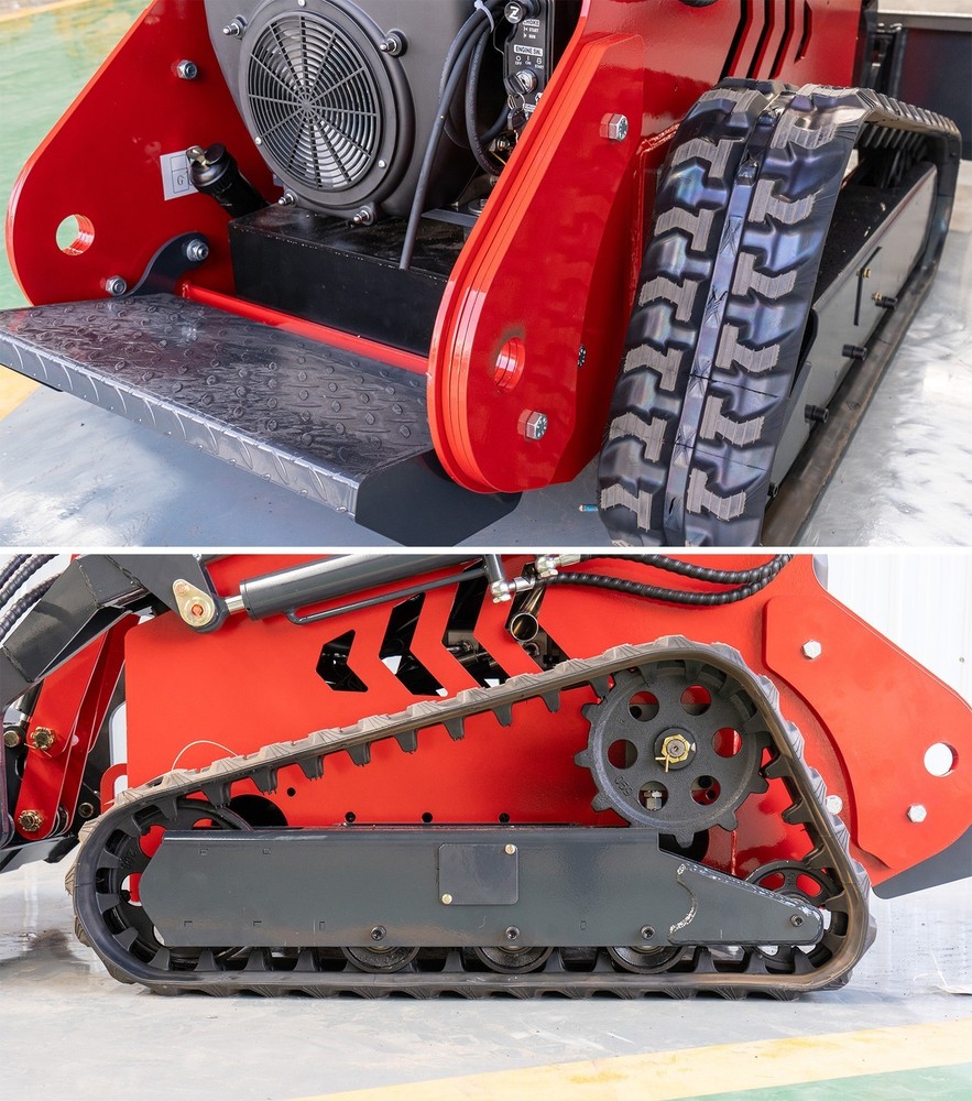 Upgraded Mini Skid Steer Tracked Loader 23HP Engine 3-Pumps Free Ship Unloading