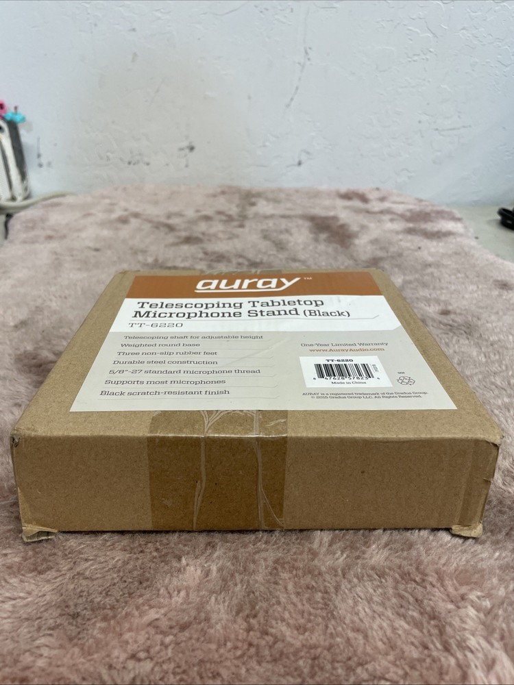 Auray TT-6220 Black Telescoping Tabletop Microphone Stand Used