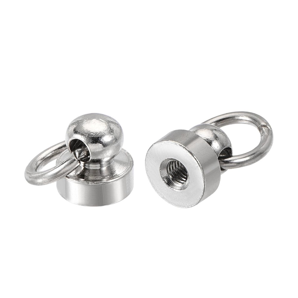 20pcs Pull Ring Rivets Studs Round Head for DIY Brass Silver Tone