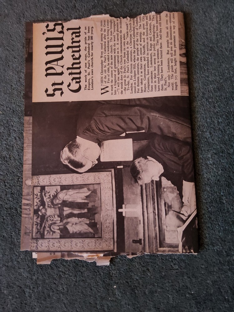H1-2  Ephemera 1939 Article St Paul's Cathedral