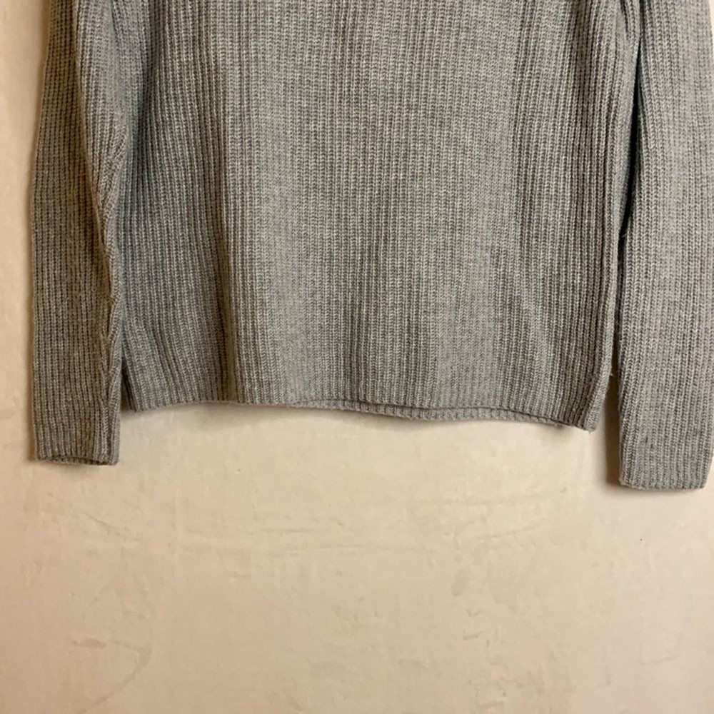 Halogen Wool Blend Pullover Gray Sweater Black Lace Up Size Small Petite