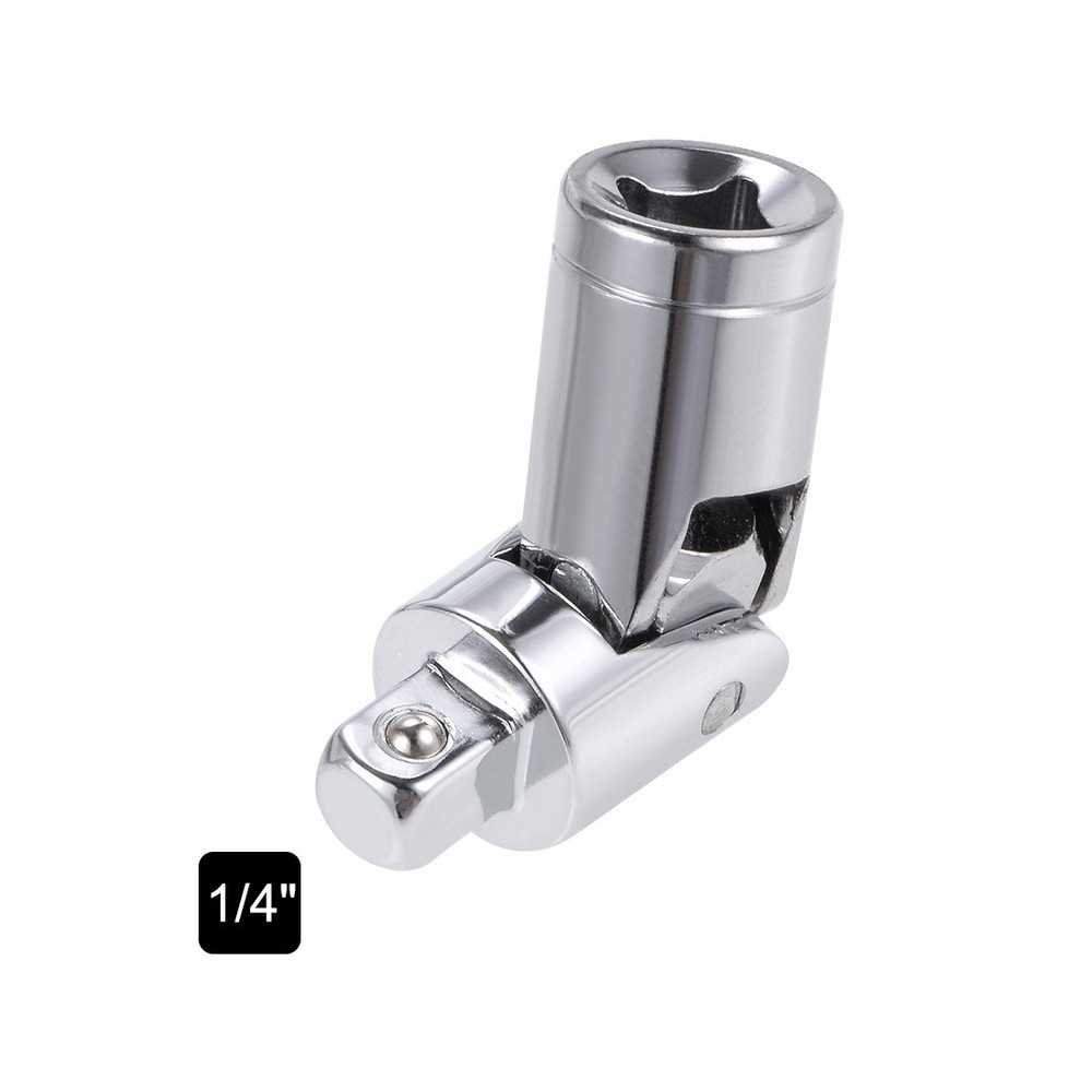1/4 Inch Drive Universal Joint Socket Coupling Steering Connector Adapter, Cr-V