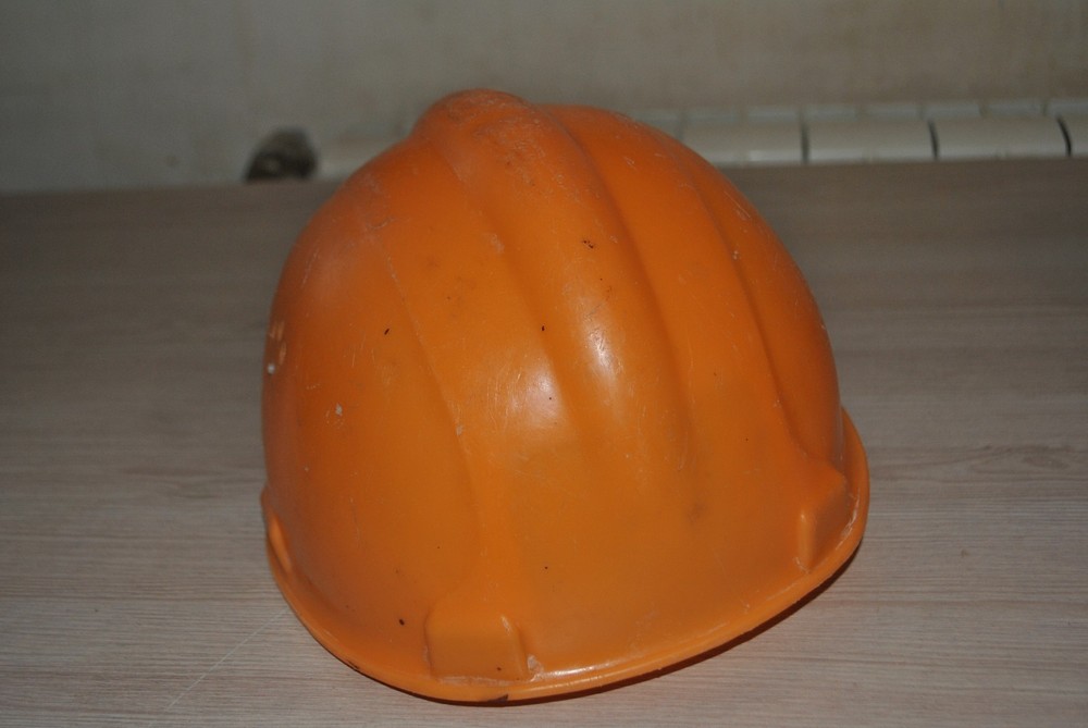 Vintage Soviet construction helmet