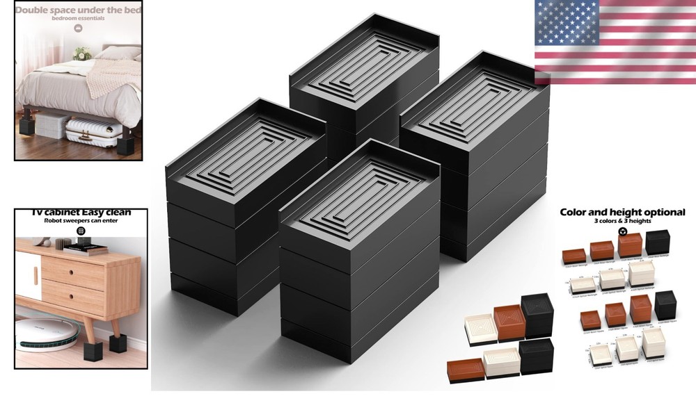 Furniture Risers – Adjustable Height Design for Bed, Sofa, and More