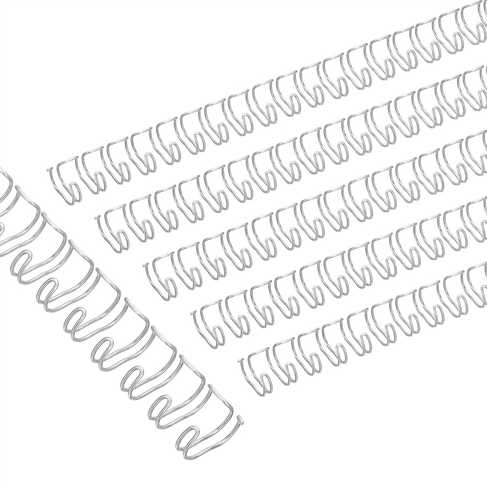 8mm (5/16") Binding Combs, 100 Pcs 40 Sheet Pitch 32 Ring, Silver