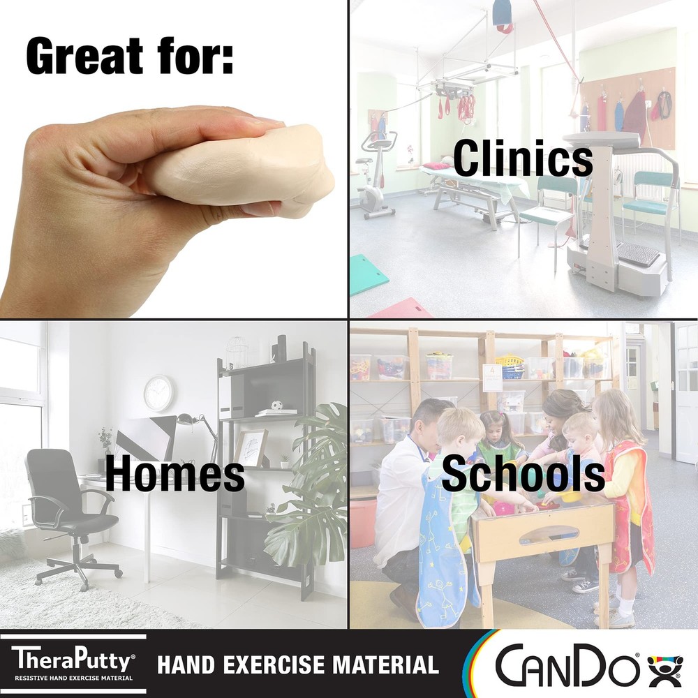 CanDo TheraPutty Standard Hand Exercise Putty For Rehabilitation, Exercises, ...