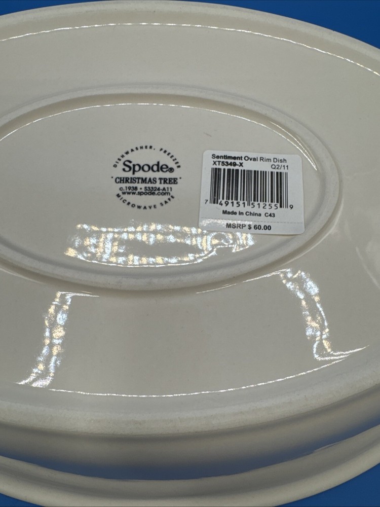 Spode Christmas Tree Sentiment Oval Rim Dish