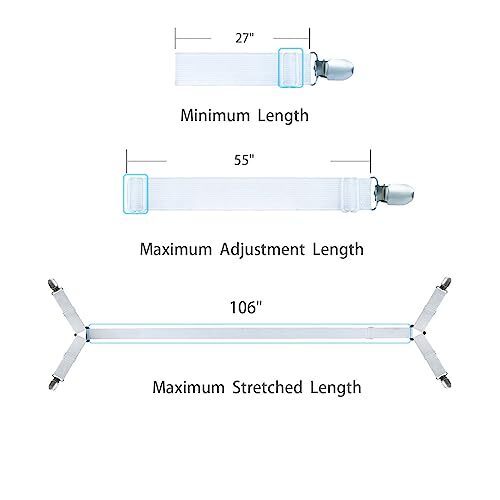 Bed Sheet Straps/Fitted Sheet Holders for Corners - Keep Your Bed White (2pcs)