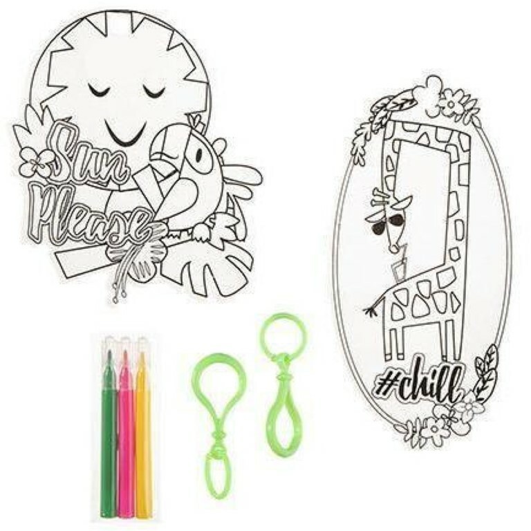 Tropical Keychain Shrink Art Kit: 8 pieces