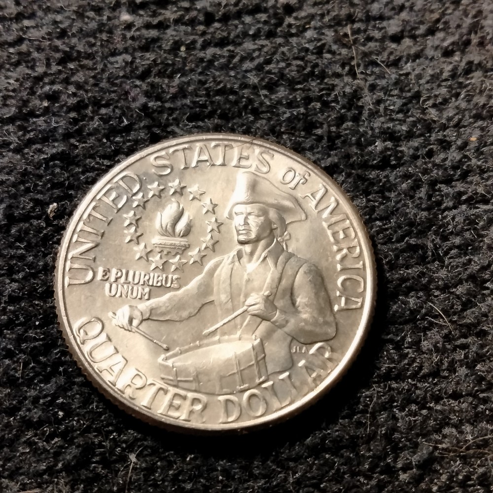 1776-1976 D Bicentennial Quarter Struck Thru Grease Die Break Errors