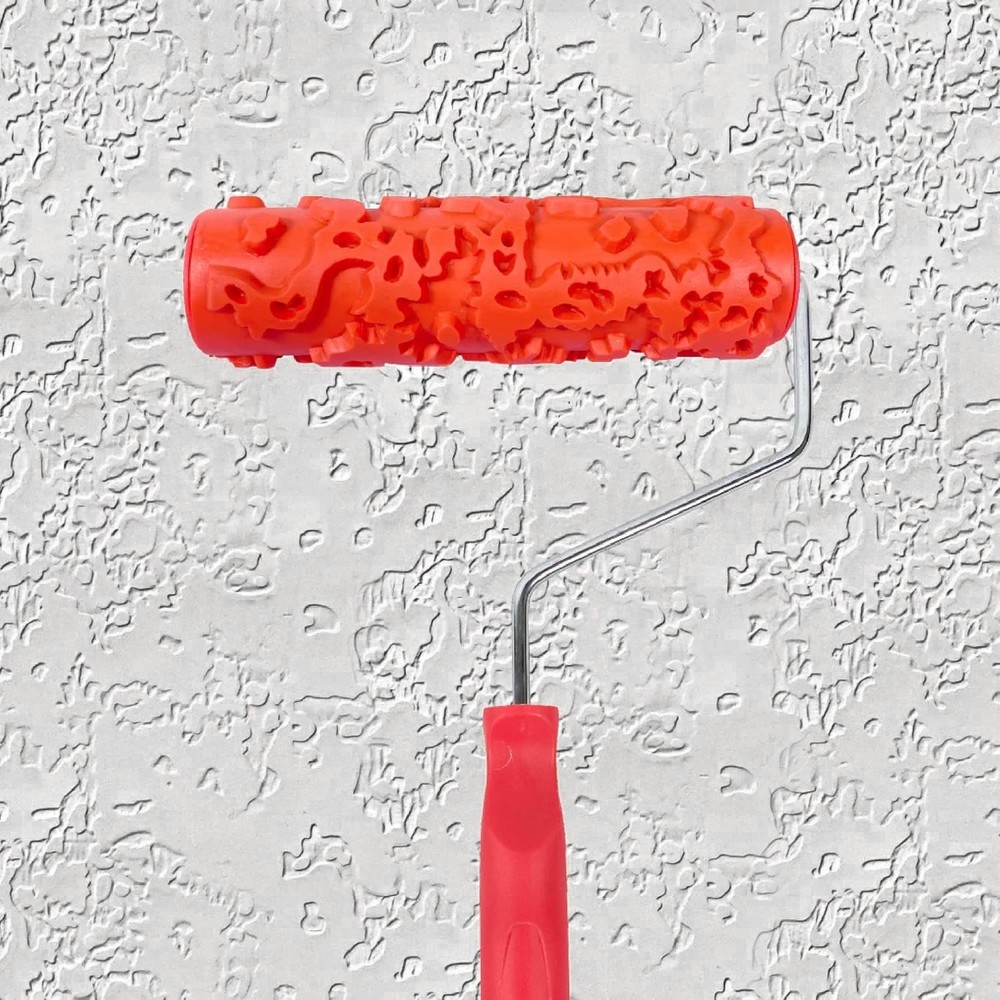 7"DIY Patterned Paint Roller | Decorative Art Texture | Embossing Red
