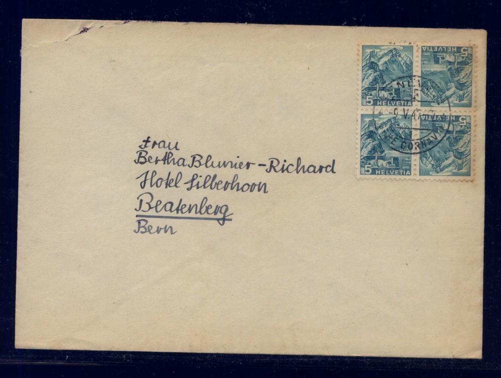 Switzerland   228a block on cover       MS0917