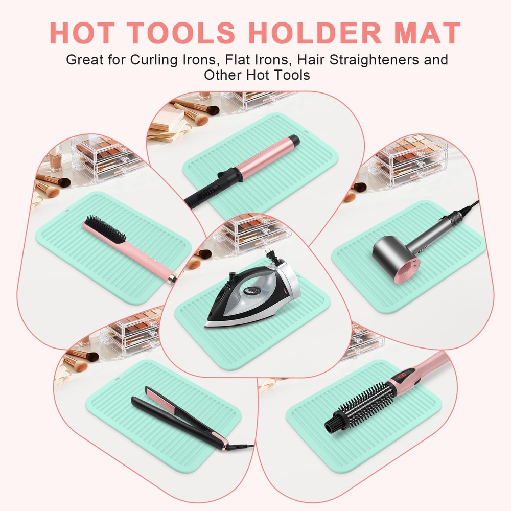 WRORUNER Oversize Silicone Heat Resistant Mat, Oversize, Mintgreen