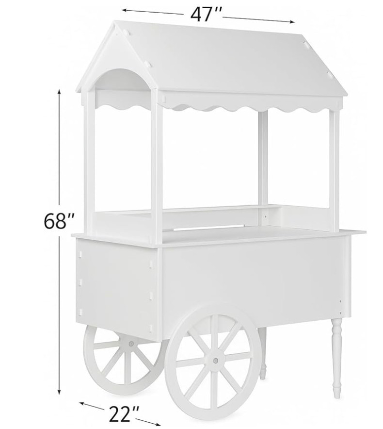 decorative cart with wheels