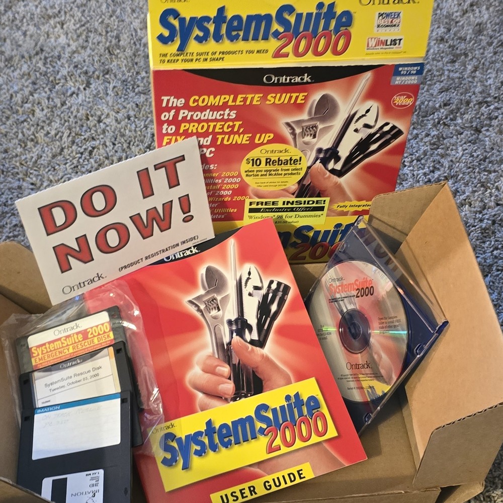 Ontrack SystemSuite 2000 Windows 98/95/2000 W/User Guide Big Box PC CD Rom/Disk