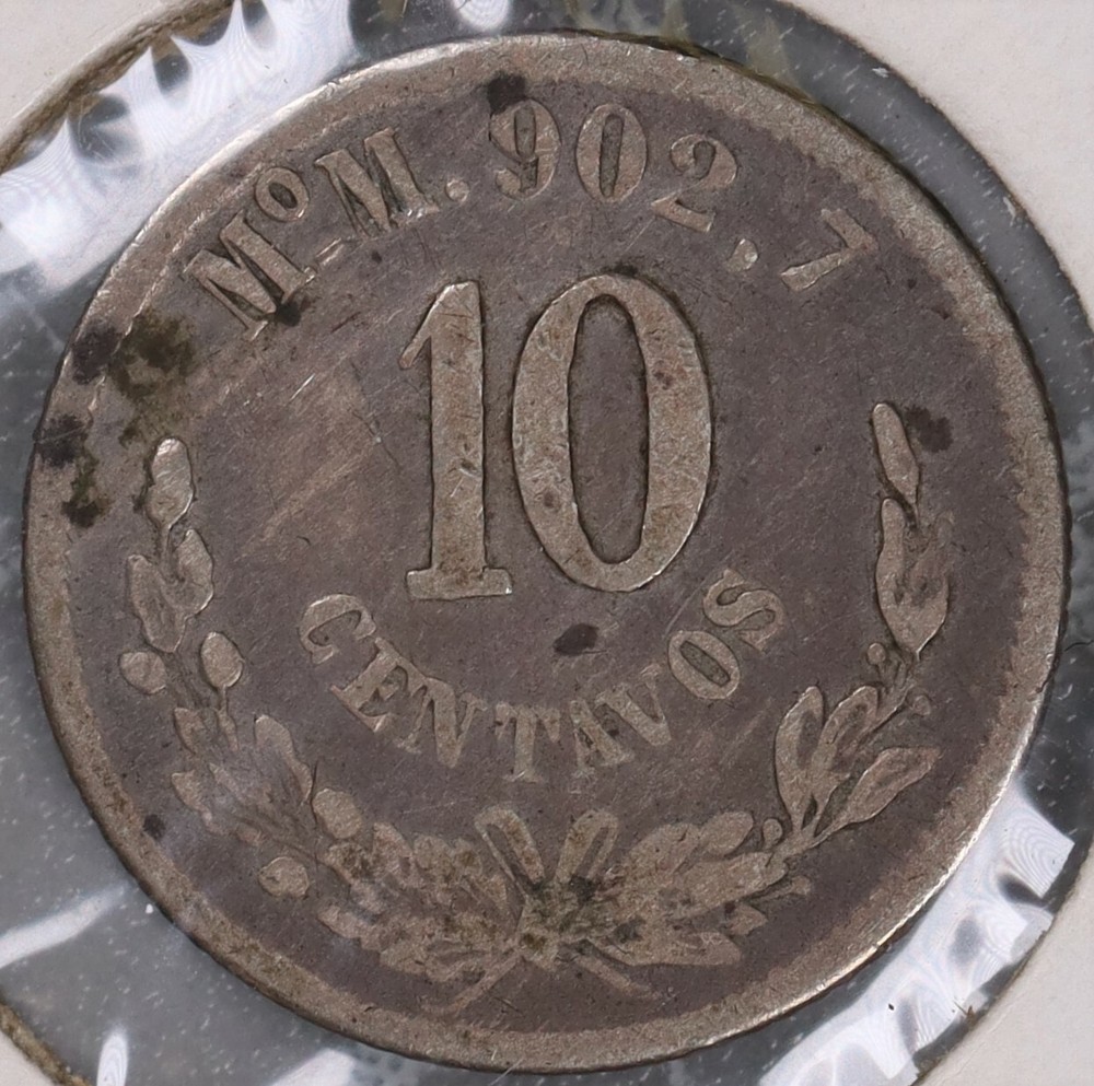 1892 Mo M Mexico 10 Centavos Coin #2