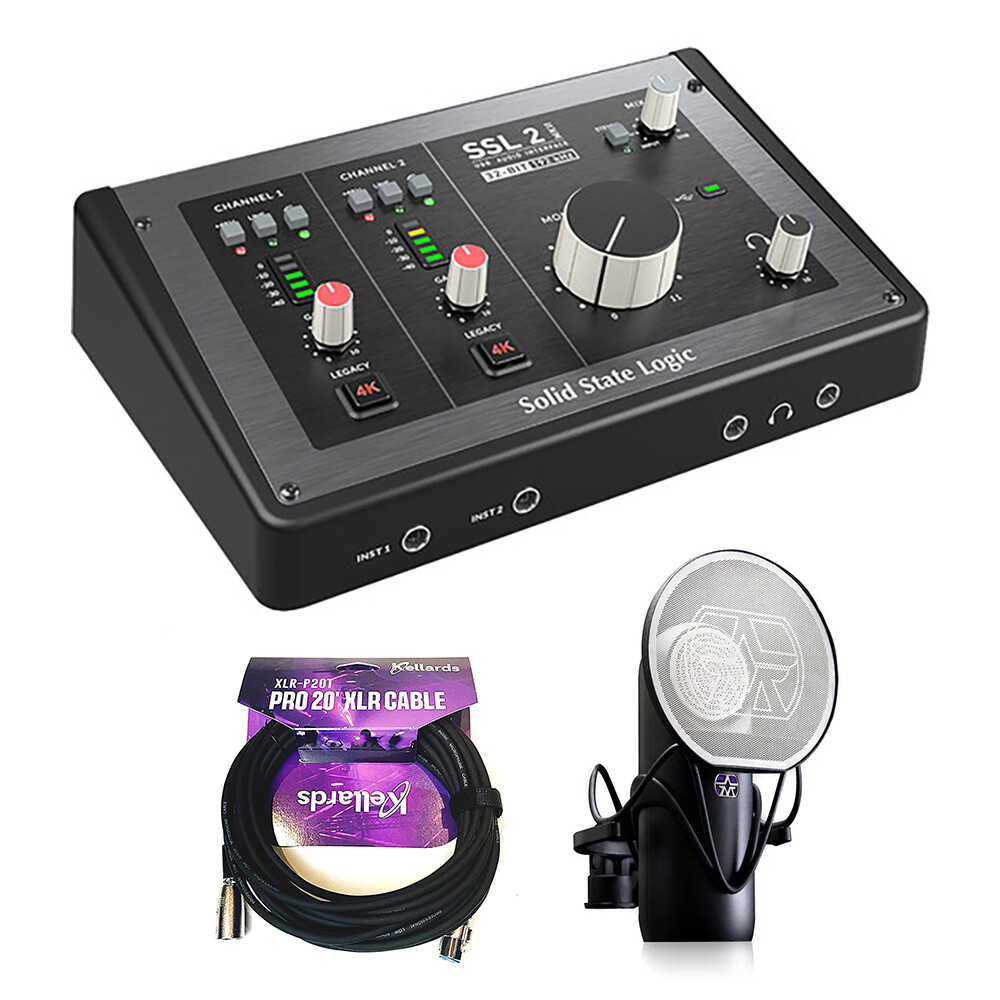 Solid State Logic SSL 2 MKII - 2x2 USB Audio Interface w/ Microphone & XLR Cable