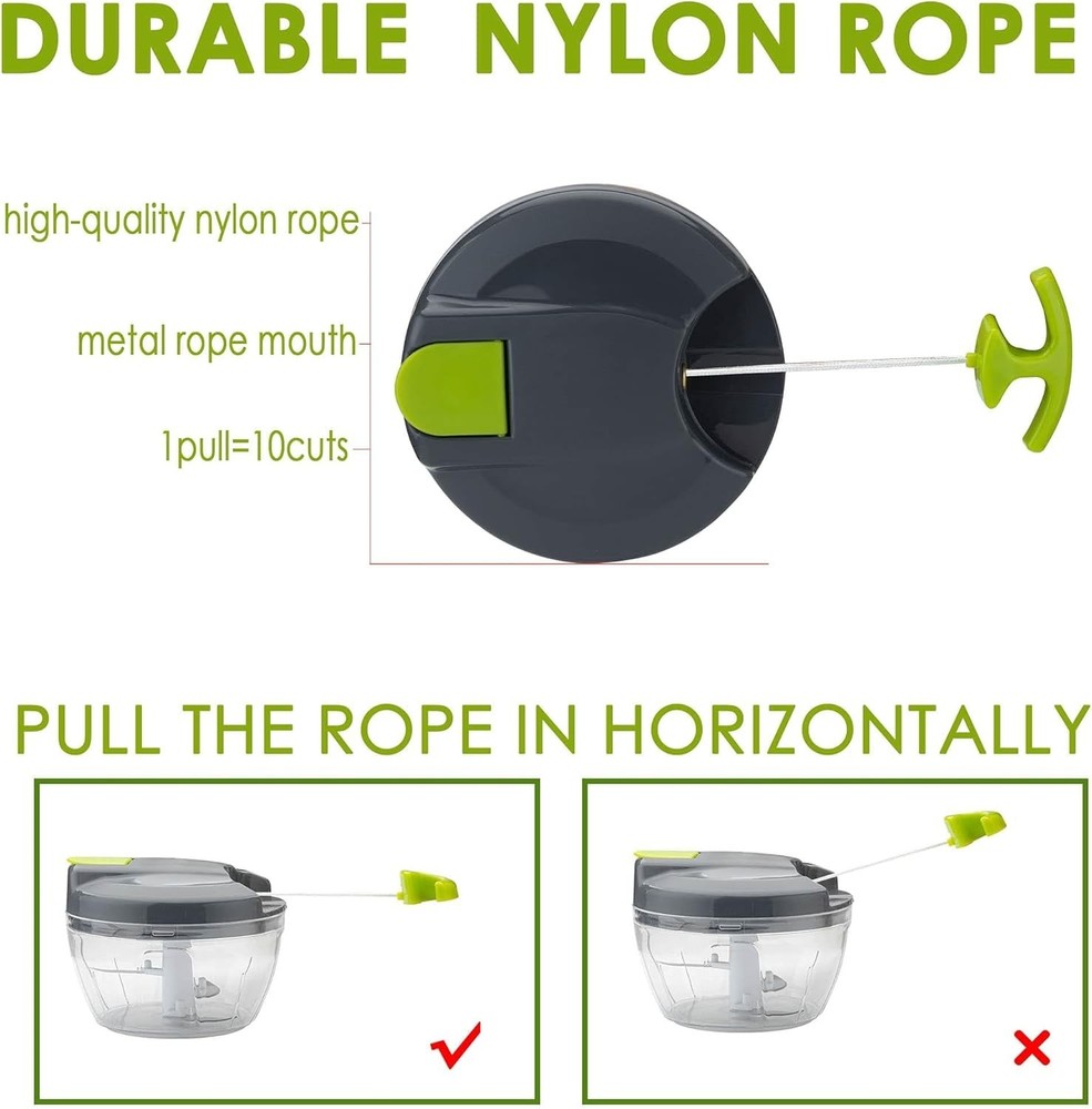 Multi-Function Manual Food Chopper & Processors with Handle and Cover,Vegetab...